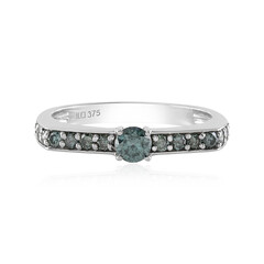 Anello in oro con Diamante Blu I2