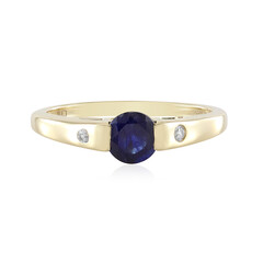 Anello in oro con Zaffiro Blu del Madagascar