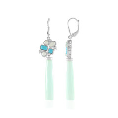 Orecchini in argento con Calcedonio Verde (KM by Juwelo)