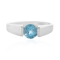Anello in argento con Topazio Blu Svizzero