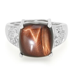 Anello in argento con Occhio di Tigre Rosso