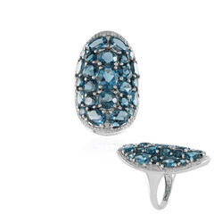 Anello in argento con Topazio Blu Londra