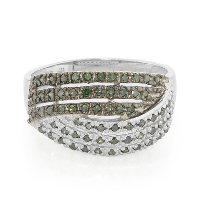 Anello placcato in platino con Diamante Fancy