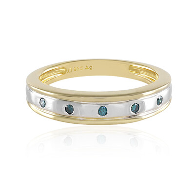 Anello in argento con Diamante Blu I2