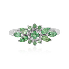 Anello in argento con Tsavorite della Tanzania