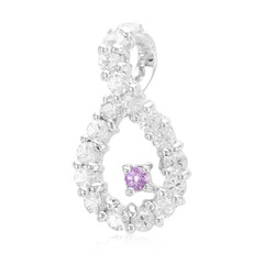Ciondolo in argento con Zaffiro Ceylon Porpora (non riscaldato)