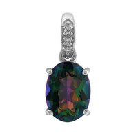 Ciondolo in argento con Quarzo Mistico Verde