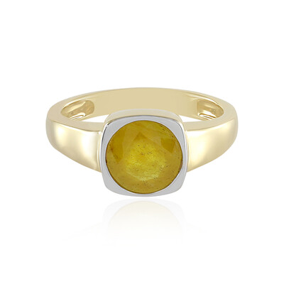 Anello in argento con Zaffiro Giallo del Madagascar