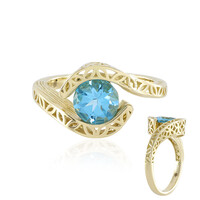Anello in oro con Topazio Blu Svizzero (Ornaments by de Melo)