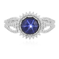 Anello in argento con Zaffiro Stellato Blu