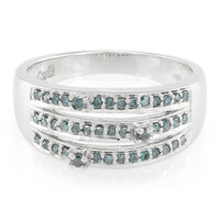 Anello placcato in platino con Diamante Fancy