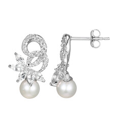 Orecchini in argento con Perla d'Acqua Dolce Bianca