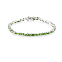 Bracciale in argento con Diopside Russo