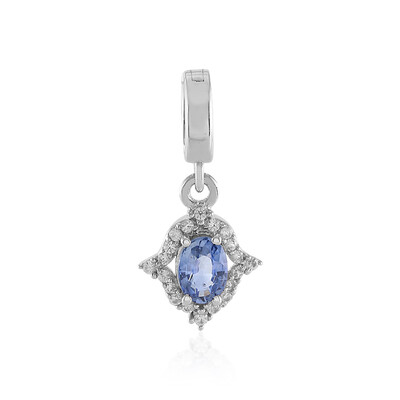 Ciondolo in argento con Zaffiro Ceylon Blu