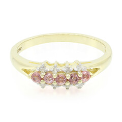 Anello in oro con Zaffiro Padparadscha (non riscaldato)