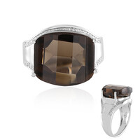 Anello in argento con Quarzo Fumè