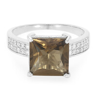 Anello in argento con Quarzo Fumè