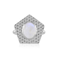 Anello in argento con Pietra di Luna Arcobaleno