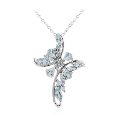 Collana in argento con Topazio Blu Cielo