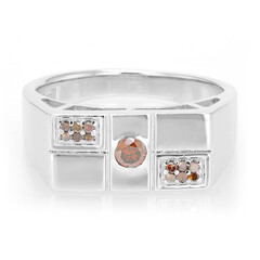Anello da uomo placcato in platino con Diamante Fancy