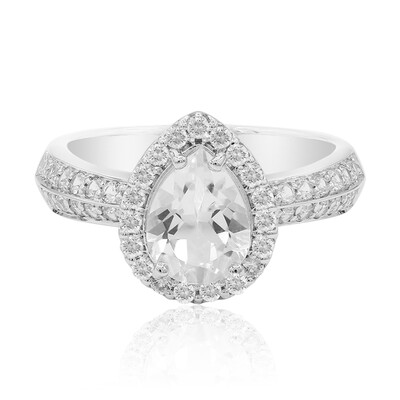 Anello in argento con Topazio Bianco