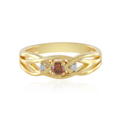 Anello in argento con Diamante Rosso I3