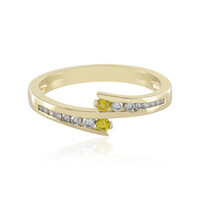 Anello in oro con Diamante Giallo I1