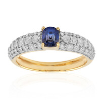 Anello in oro con Benitoite (de Melo)