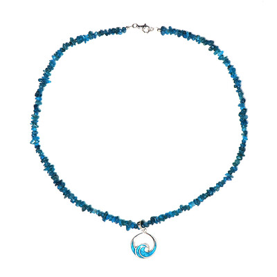 Collana in argento con Apatite Blu Neon (Riya)