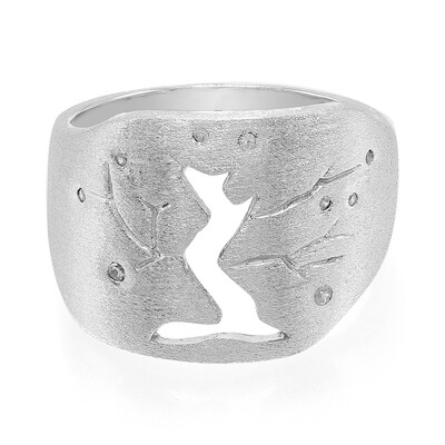 Anello da uomo in argento con Zircone
