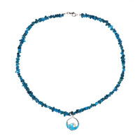Collana in argento con Apatite Blu Neon (Riya)