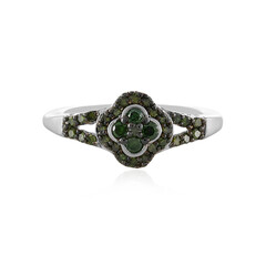 Anello in argento con Diamante Verde I1
