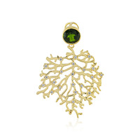 Ciondolo in argento con Diopside Russo
