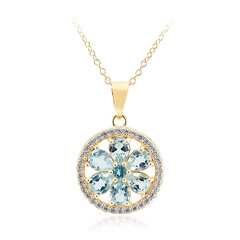 Collana in argento con Topazio Blu Cielo