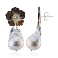 Orecchini in argento con Perla d'Acqua Dolce Argentata (TPC)