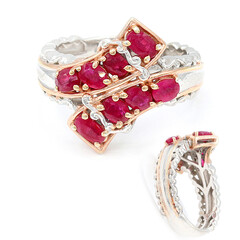 Anello in argento con Rubino della Birmania (Gems en Vogue)