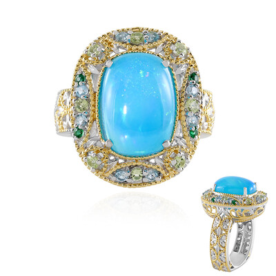 Anello in argento con Opale Blu dell'Etiopia (Gems en Vogue)
