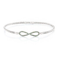 Bracciale in argento con Diamante Verde