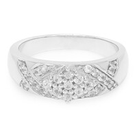 Anello da uomo in argento con Zaffiro Bianco