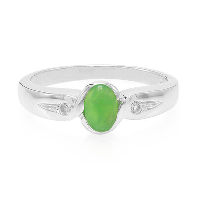 Anello in argento con Crisoprasio Imperiale