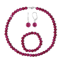 Parure in argento con Lava Rosa