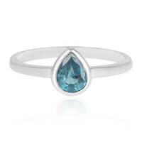 Anello in argento con Cianite Blu Foglia di Tè