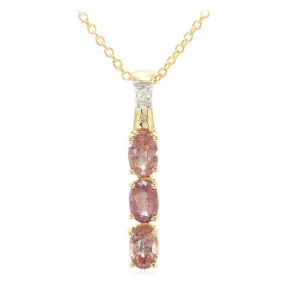 Collana in oro con Zaffiro Padparadscha (non riscaldato) (AMAYANI)