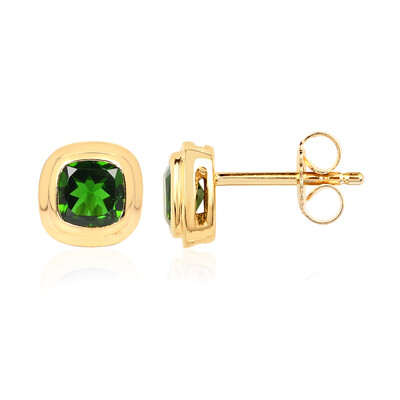 Orecchini in oro con Diopside Russo