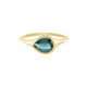 Anello in argento con Cianite Blu Foglia di Tè