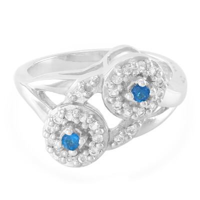Anello in argento con Apatite Blu Neon