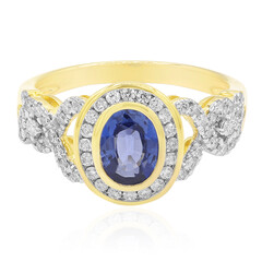 Anello in oro con Zaffiro Ceylon Blu