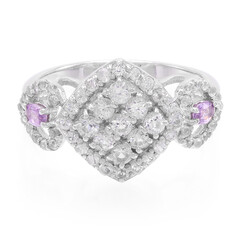 Anello in argento con Zaffiro Ceylon Porpora (non riscaldato)