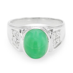 Anello da uomo in argento con Crisoprasio Imperiale