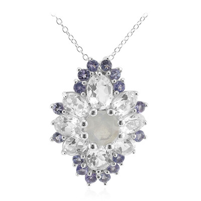 Collana in argento con Pietra di Luna Arcobaleno